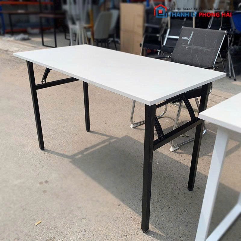 ban-lam-viec-chan-gap-mat-go-1m-cu-2-4 Bàn Làm Việc Chân Gấp Mặt Gỗ Cũ (Nhiều KT)