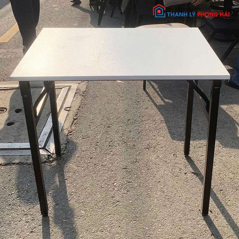 ban-lam-viec-chan-gap-mat-go-1m-cu-4-1 Bàn Làm Việc Chân Gấp Mặt Gỗ Cũ (Nhiều KT)