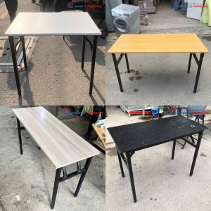 Bàn Làm Việc Chân Gấp Mặt Gỗ Cũ (Nhiều KT)