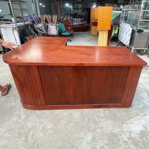 Bàn Quầy Chữ L 1m75 Cũ MDF Phủ Veneer Cũ