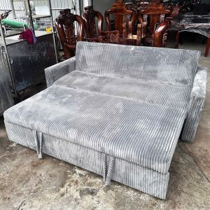 Băng Sofa Bed Nhung Gân Tăm Màu Xám 1m85 Cũ