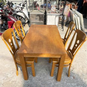 Bộ Bàn Ăn Gỗ Tự Nhiên 1m5 Cũ