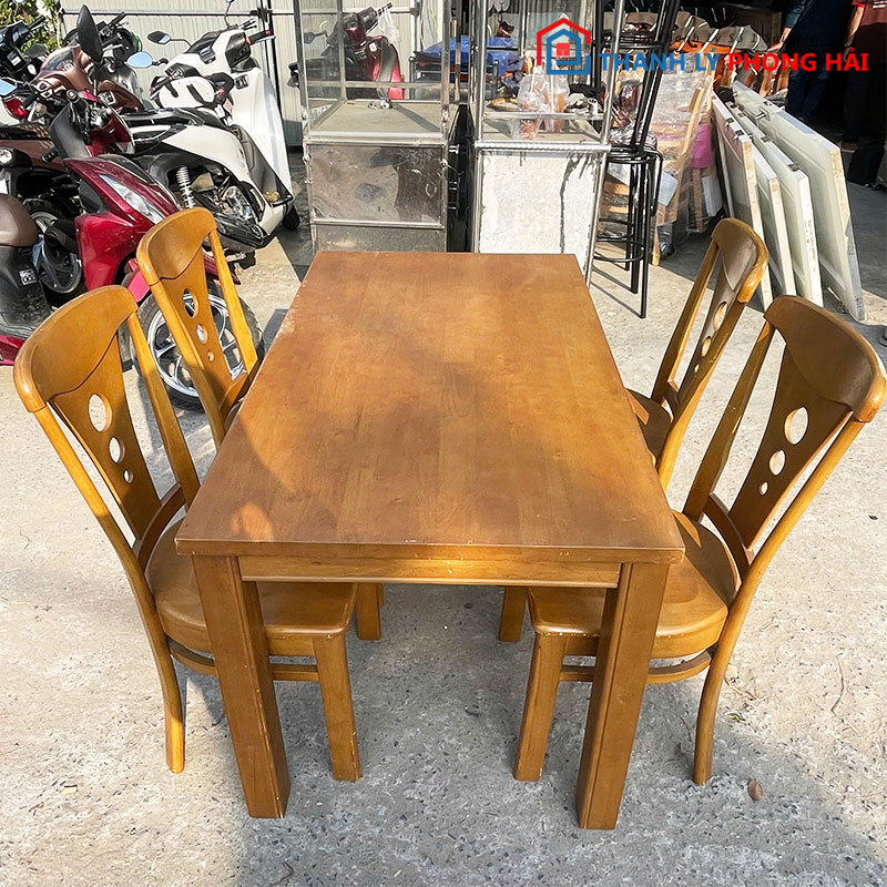 bo-ban-an-go-tu-nhien-1m5-cu-1 Bộ Bàn Ăn Gỗ Tự Nhiên 1m5 Cũ