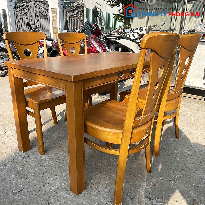 bo-ban-an-go-tu-nhien-1m5-cu-2 Bộ Bàn Ăn Gỗ Tự Nhiên 1m5 Cũ