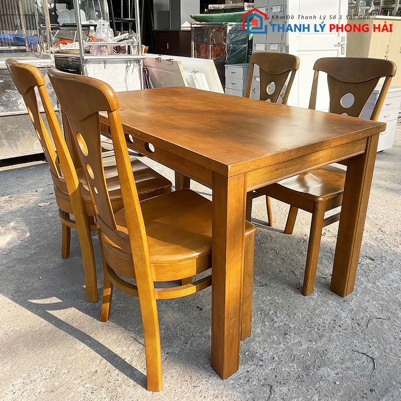 bo-ban-an-go-tu-nhien-1m5-cu-3 Bộ Bàn Ăn Gỗ Tự Nhiên 1m5 Cũ
