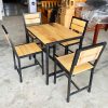 Bộ Bàn Ghế Quán Ăn Gỗ Thông 80cm Mới 99%