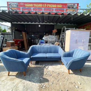 Bộ Ghế Sofa 3 Món 1m9 Màu Xanh Cũ