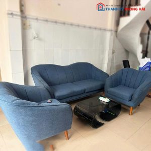 Bộ Ghế Sofa 3 Món 1m9 Màu Xanh Cũ