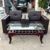 Bộ Sofa 2 Ghế Bọc Da 80cm Kèm Bàn Cũ