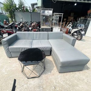 Bộ Sofa Da Màu Xám 2m3 Cũ