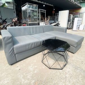 Bộ Sofa Da Màu Xám 2m3 Cũ