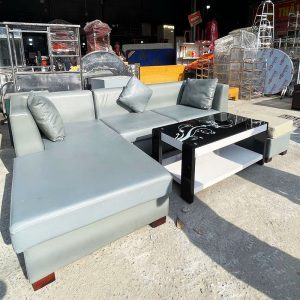 Bộ Sofa Da Xám 2m4 Góc L Cũ