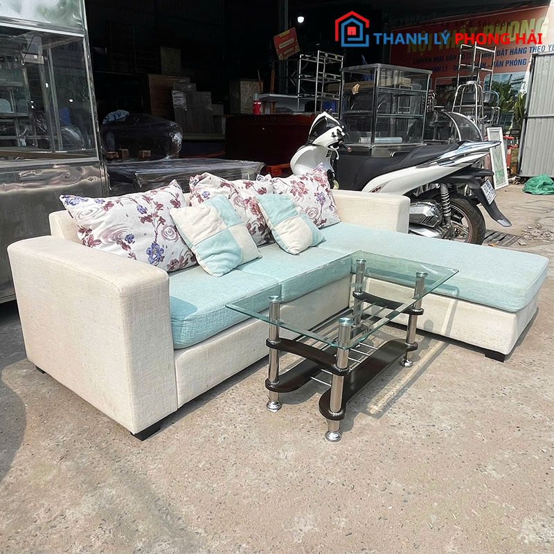 bo-sofa-goc-l-boc-ni-2m1-kem-ban-cu-3 Bộ Sofa Góc L Bọc Nỉ 2m1 Kèm Bàn Cũ