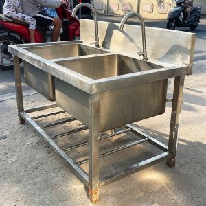 Bồn Rửa Chén Inox 2 Ngăn 1m21 Cũ