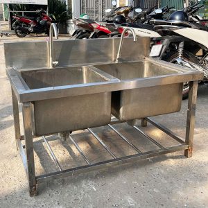 Bồn Rửa Chén Inox 2 Ngăn 1m21 Cũ