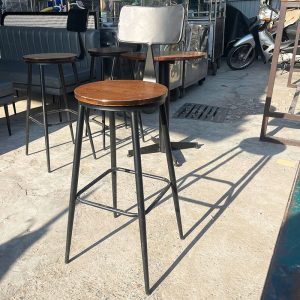 Ghế Bar Khung Sắt Mặt Gỗ Cao 1m Cũ
