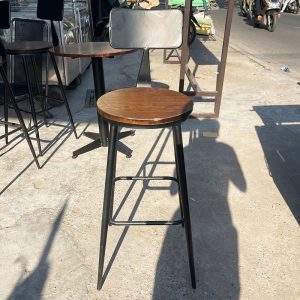 Ghế Bar Khung Sắt Mặt Gỗ Cao 1m Cũ