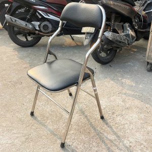 Ghế Bọc Da Đen Chân Inox Cũ