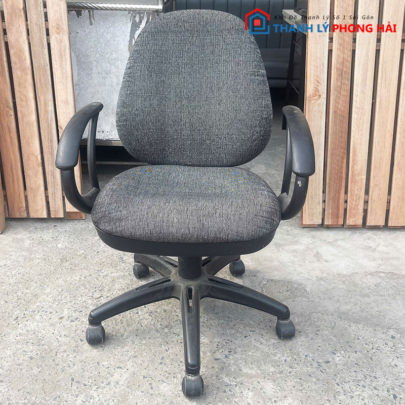 ghe-xoay-van-phong-dem-ni-xam-cu-1 Ghế Xoay Văn Phòng Đệm Nỉ Xám Cũ