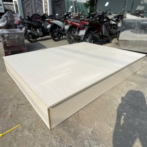 Giường Ngủ Gỗ Công Nghiệp Cũ Màu Trắng 2m
