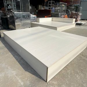 Giường Ngủ Gỗ Công Nghiệp Cũ Màu Trắng 2m