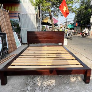 Giường Ngủ Gỗ Tự Nhiên 1m6 Khung Dày Cũ