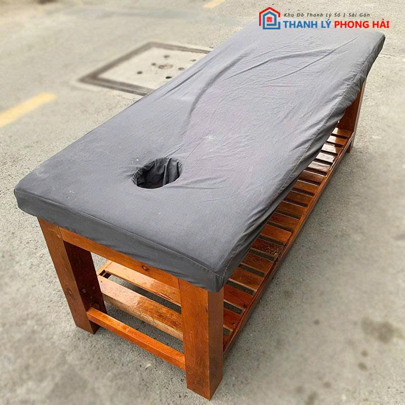 giuong-spa-nem-trang-chan-xam-cu-1-1 Giường Spa Nệm Trắng Chân Xám Cũ (Nhiều Màu)