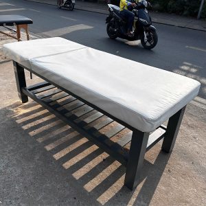 Giường Spa Nệm Trắng Chân Xám Cũ (Nhiều Size)