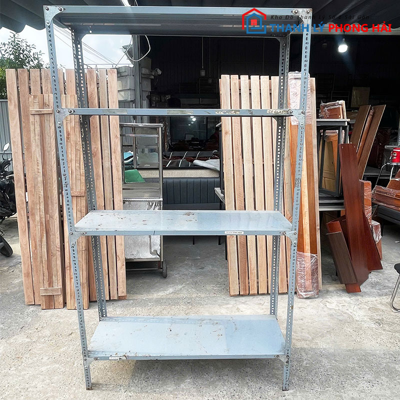 ke-sat-v-lo-1m2-4-tang-cu-3 Kệ Sắt V Lỗ 1m2 4 Tầng Cũ
