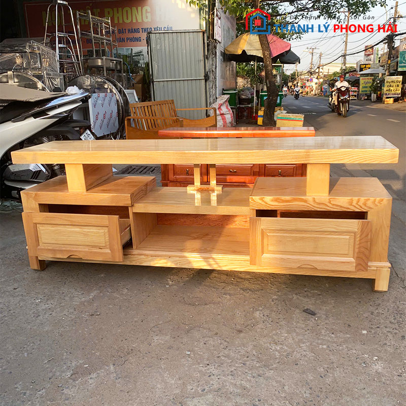 ke-tivi-go-mau-soi-1m79-moi-99-2 Kệ Tivi Gỗ Màu Sồi 1m79 Mới 99%