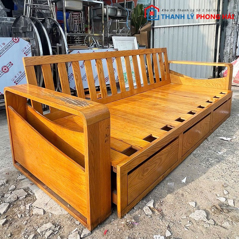 truong-ky-go-tu-nhien-2m25-da-nang-cu-2 Trường Kỷ Gỗ Tự Nhiên 2m25 Đa Năng Cũ