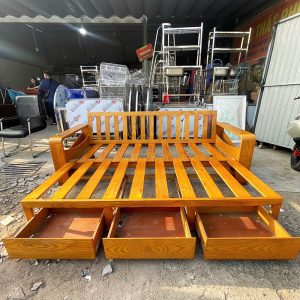 Trường Kỷ Gỗ Tự Nhiên 2m25 Đa Năng Cũ