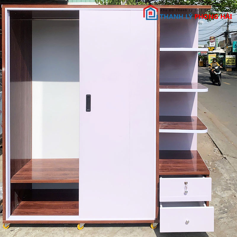 tu-cua-lua-kem-ke-goc-1m64-moi-99-2 Tủ Cửa Lùa Kèm Kệ Góc 1m64 Mới 99%