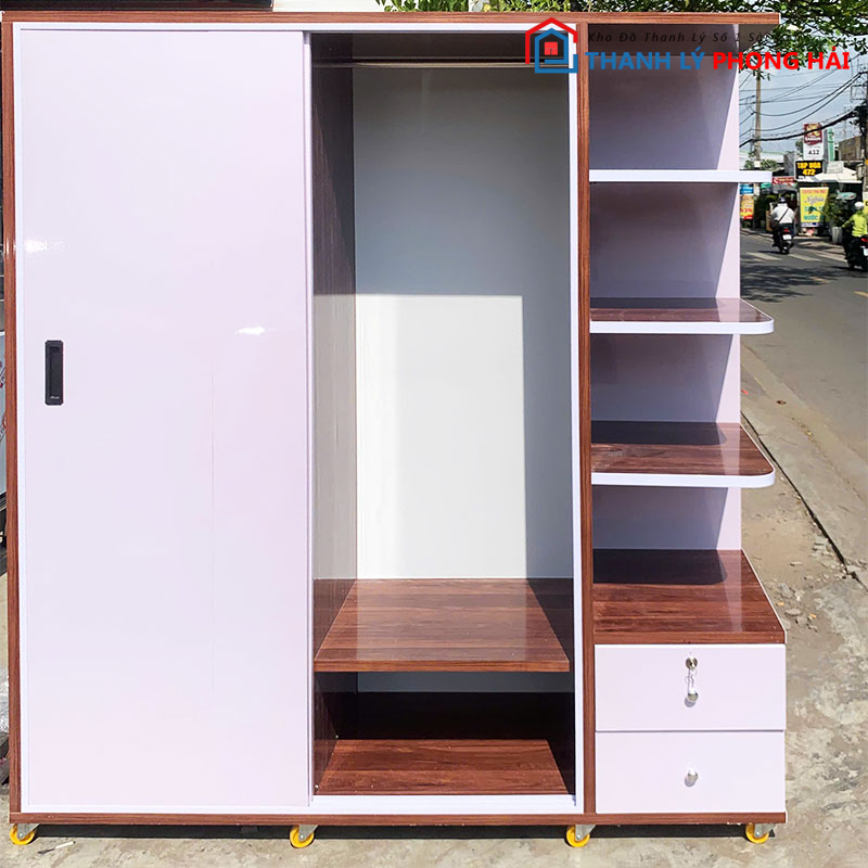 tu-cua-lua-kem-ke-goc-1m64-moi-99-3 Tủ Cửa Lùa Kèm Kệ Góc 1m64 Mới 99%