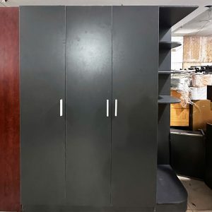 Tủ Quần Áo 2 Cánh 1m6 Kèm Kệ Gỗ MDF Màu Xám