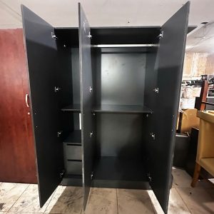 Tủ Quần Áo 2 Cánh 1m6 Kèm Kệ Gỗ MDF Màu Xám