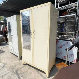 Tủ Sắt 2 Cánh Kèm Gương 88cm Cũ (Nhiều Mẫu)