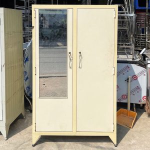 Tủ Sắt 2 Cánh Kèm Gương 88cm Cũ (Nhiều Mẫu)