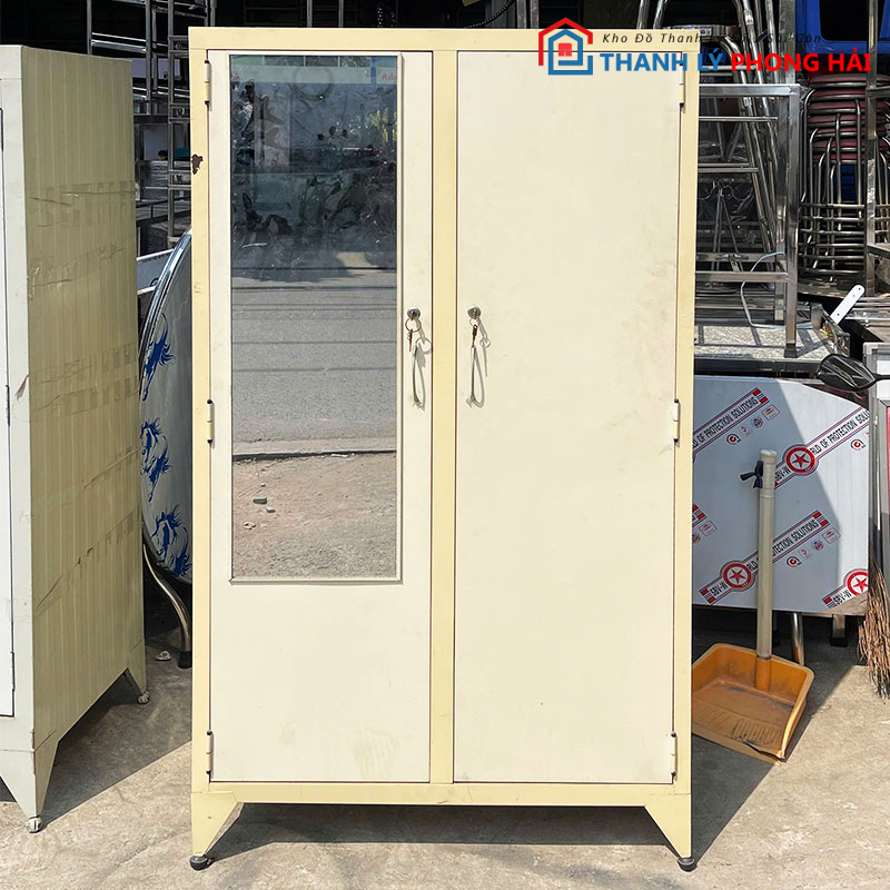 tu-sat-2-canh-kem-guong-88cm-cu-nhieu-mau-4 Tủ Sắt 2 Cánh Kèm Gương 88cm Cũ (Nhiều Mẫu)