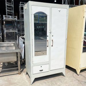 Tủ Sắt 2 Cánh Kèm Gương 88cm Cũ (Nhiều Mẫu)