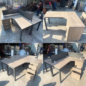 Bàn Làm Việc Nhóm 4 Chỗ Có Vách Ngăn Cũ