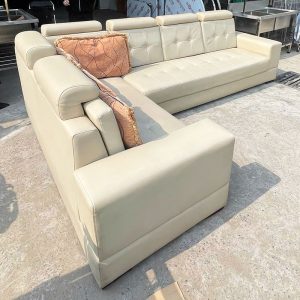 Băng Sofa Bọc Da Kèm Gối Góc L 2m8 Cũ