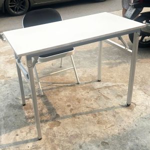Combo Bàn Làm Việc Chân Gấp 1m Kèm Ghế Xếp Cũ