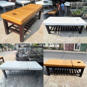 Giường Spa 1m85 Khung Gỗ (Nhiều Màu)