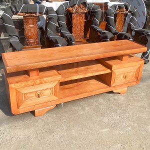 Kệ Tivi Gỗ Tự Nhiên 1m8 2 Ngăn Kéo Mới 99%