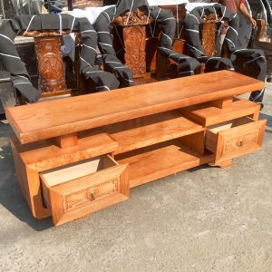 Kệ Tivi Gỗ Tự Nhiên 1m8 2 Ngăn Kéo Mới 99%