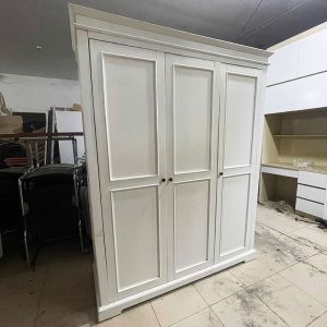 Tủ Quần Áo Gỗ 1m55 Sơn Trắng Cũ