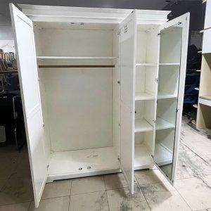 Tủ Quần Áo Gỗ 1m55 Sơn Trắng Cũ