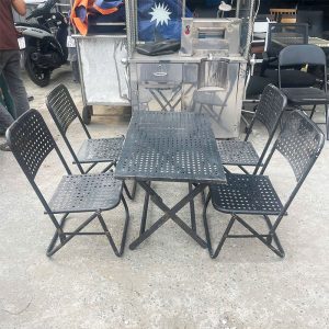 Bộ Bàn Ghế Cafe Sắt Màu Đen Cũ