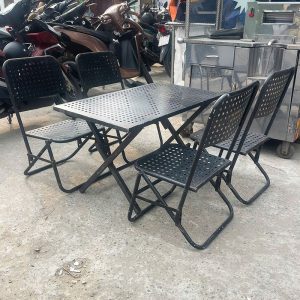 Bộ Bàn Ghế Cafe Sắt Màu Đen Cũ